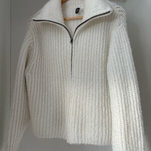 H&M White Cowl Neck Sweater